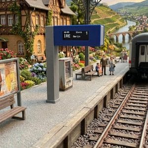 L&uuml;dke Zugzielanzeiger Au&szlig;enbahnsteig Spur 1