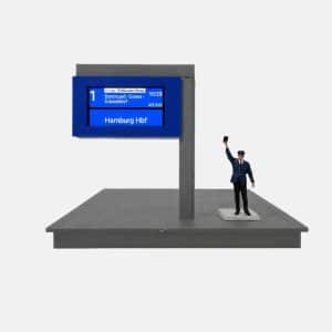 Lüdke Zugzielanzeiger Außenbahnsteig H0 114 farbig - blau