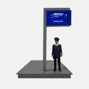 L&uuml;dke Zugzielanzeiger Au&szlig;enbahnsteig Spur 1 114 farbig - blau